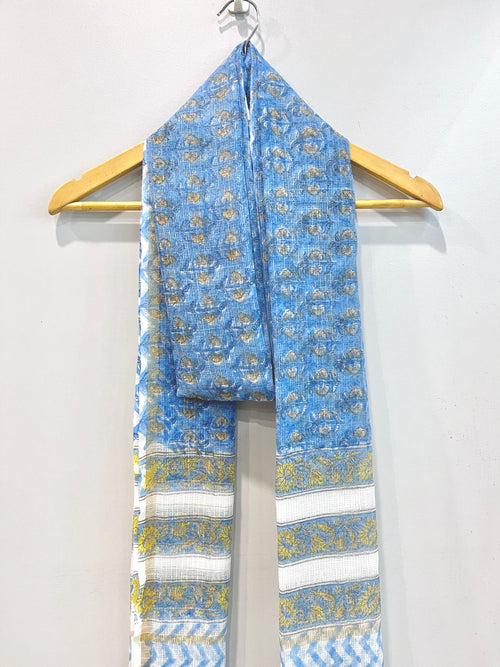 Block Printed Kota Doria Dupatta