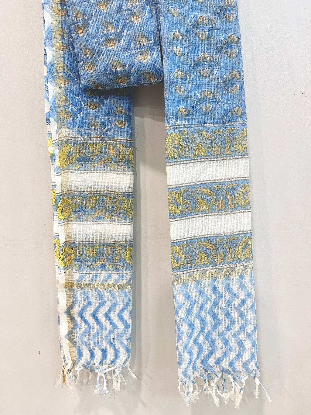 Block Printed Kota Doria Dupatta