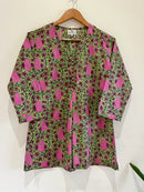 Block Printed Cotton Short Kurti