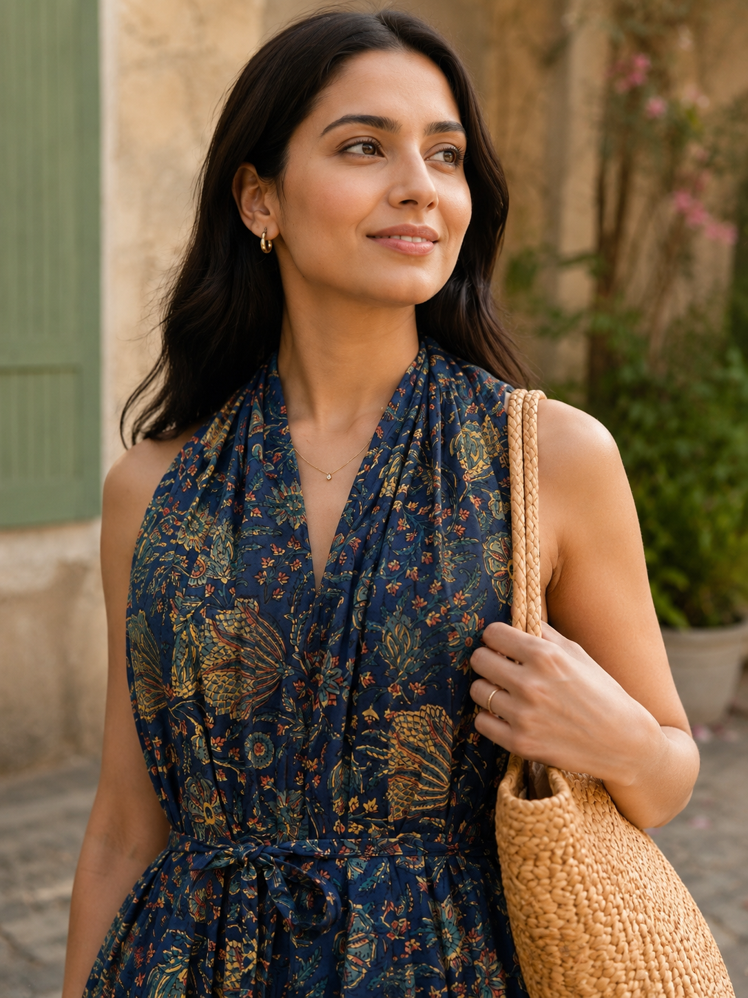 Moonlit Garden Halter Dress