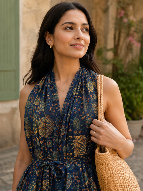 Moonlit Garden Halter Dress