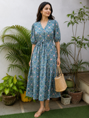 Morris Teal Cotton Dress