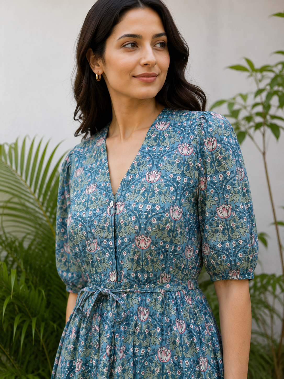 Morris Teal Cotton Dress