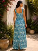 Duck Blue Silk Satin Dress