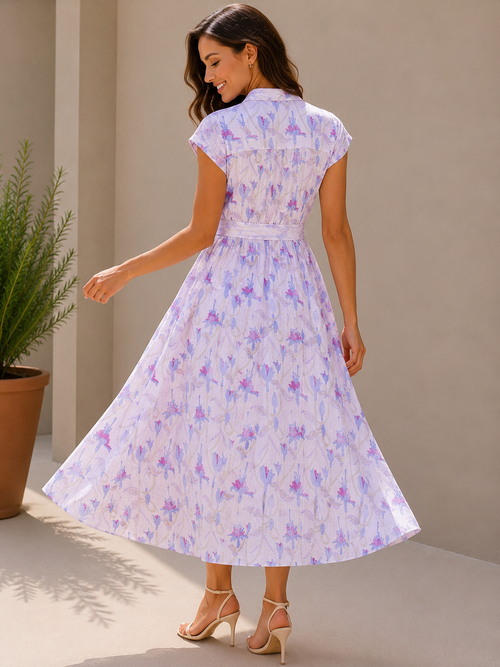 Baby Pink Chanderi Silk Dress