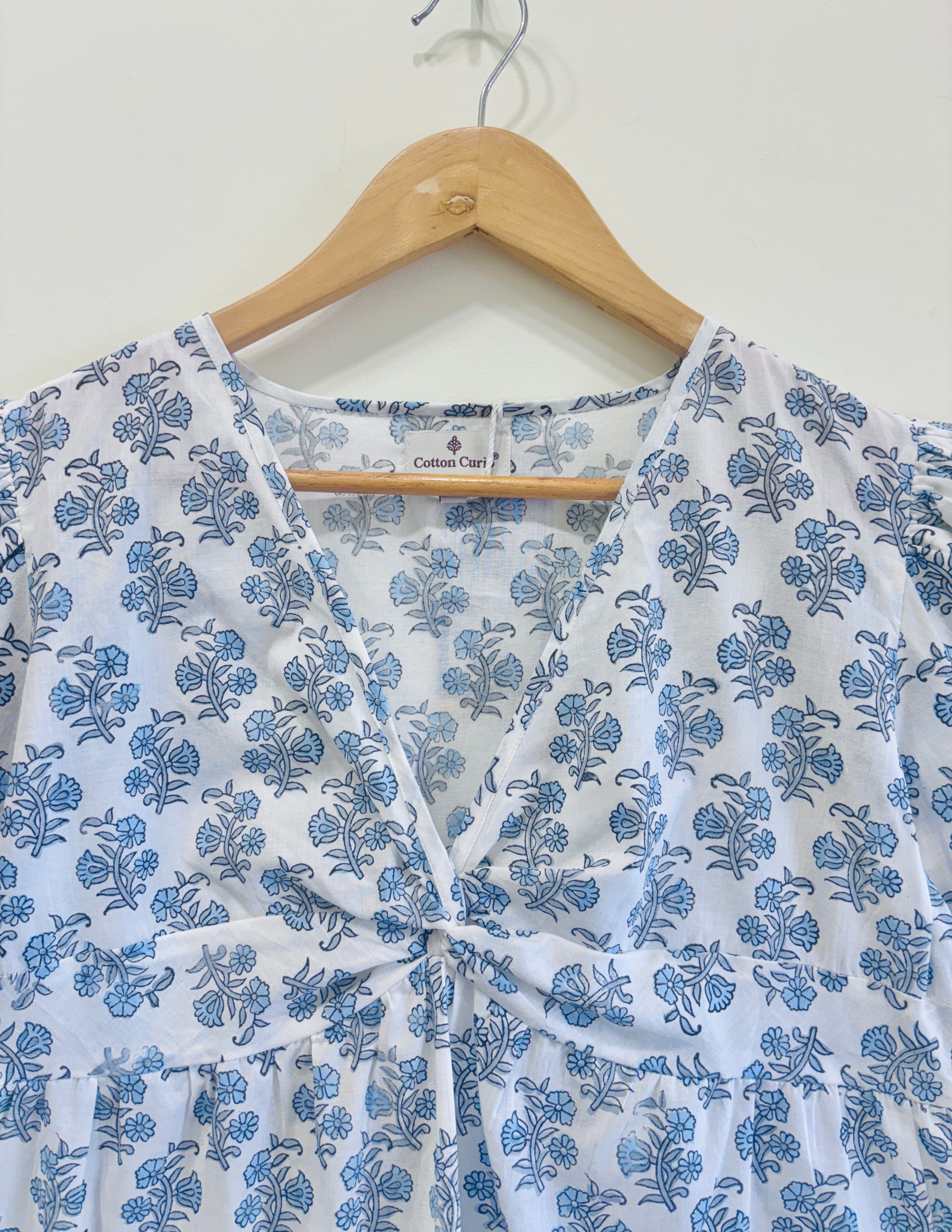 Block Printed Cotton Short Top