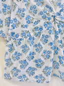 Summer Sky Floral Cotton Short Top