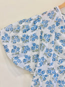 Summer Sky Floral Cotton Short Top