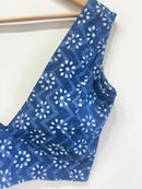 Printed V-Neck Padded Cotton Blouse
