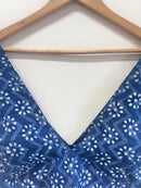 Printed V-Neck Padded Cotton Blouse