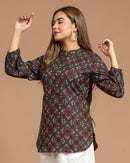 Block Printed Cotton Short Kurti