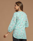 Block Printed Cotton Short Kurti