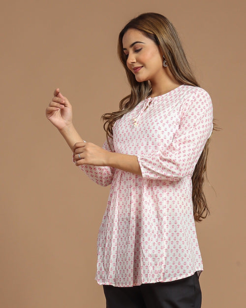 Block Printed Cotton Short Top