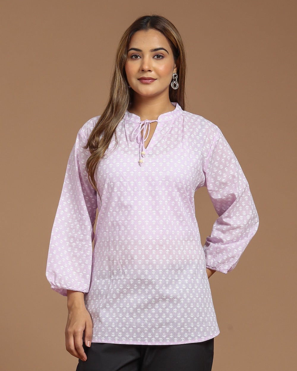 Block Printed Cotton Short Kurti