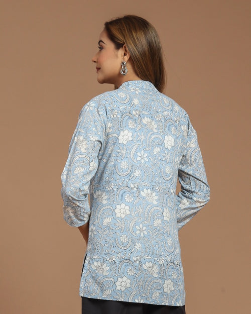Block Printed Cotton Short Kurti