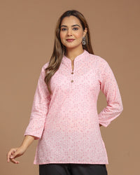 Block Printed Cotton Short Kurti