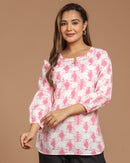 Block Printed Cotton Short Kurti