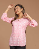 Block Printed Cotton Short Kurti