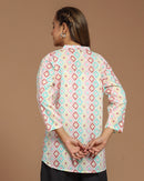 Block Printed Cotton Short Kurti
