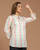 Block Printed Cotton Short Kurti