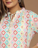 Block Printed Cotton Short Kurti