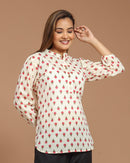 Block Printed Cotton Short Kurti