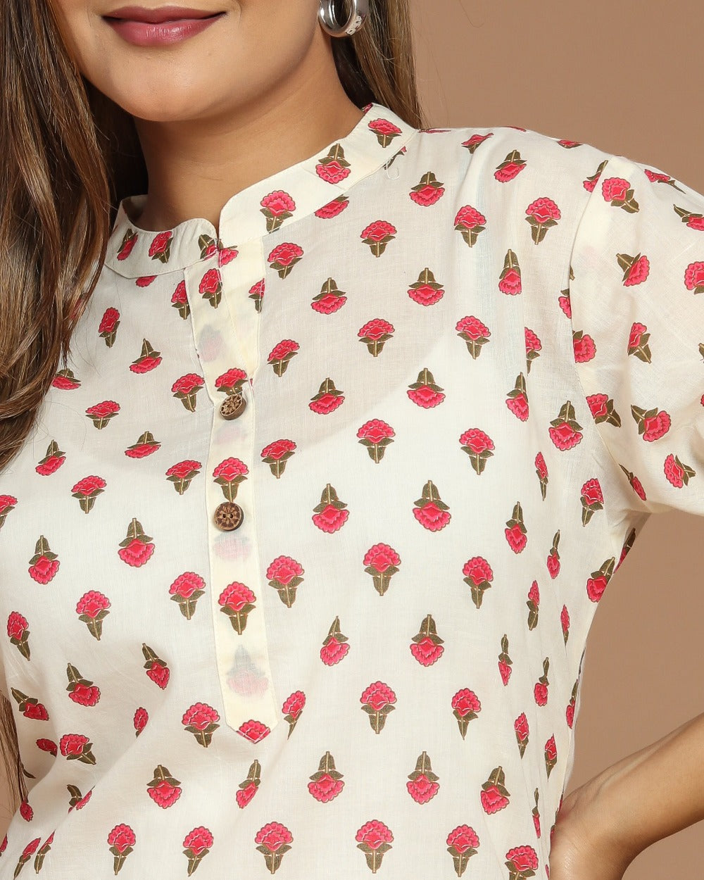 Block Printed Cotton Short Kurti