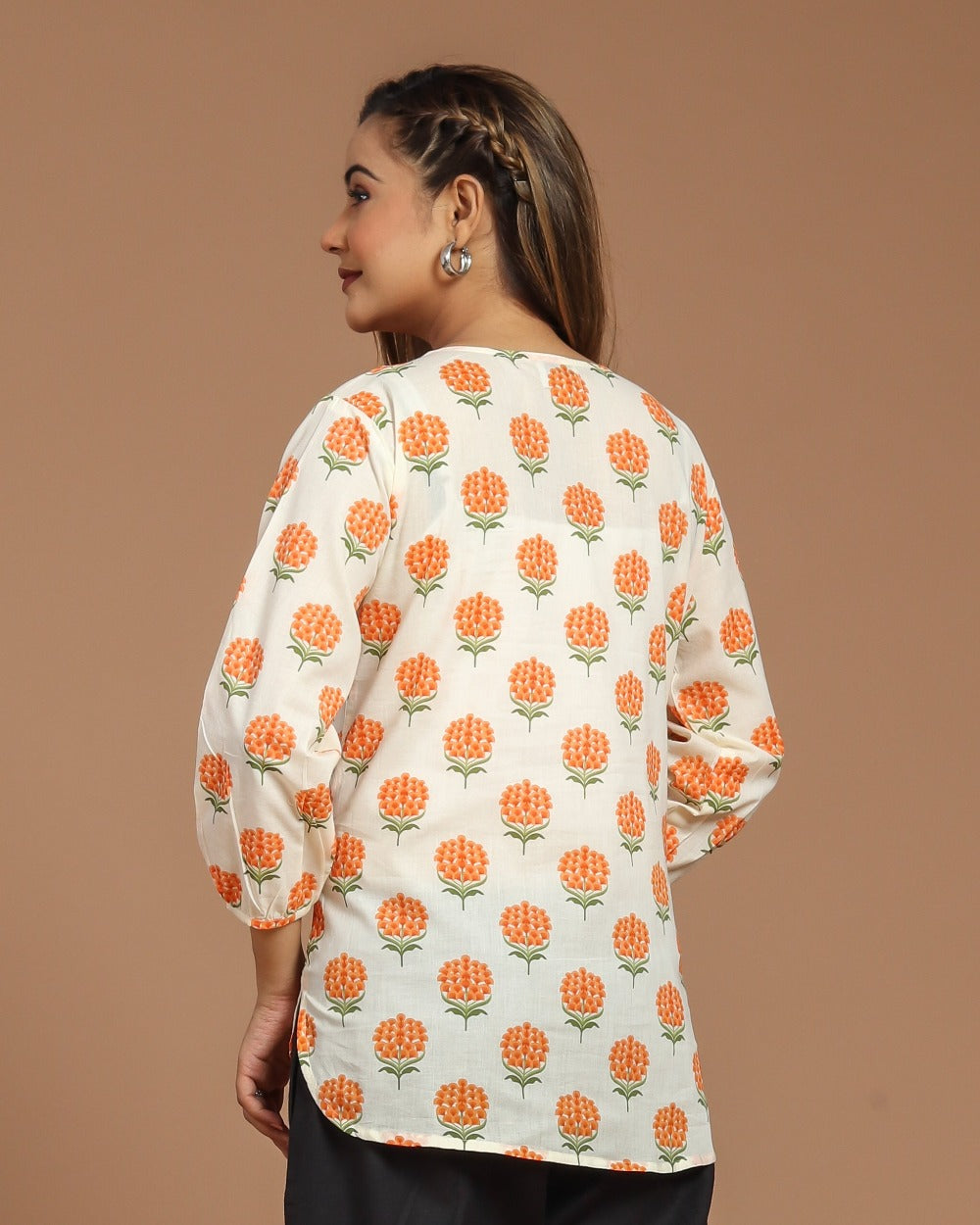 Block Printed Cotton Short Kurti