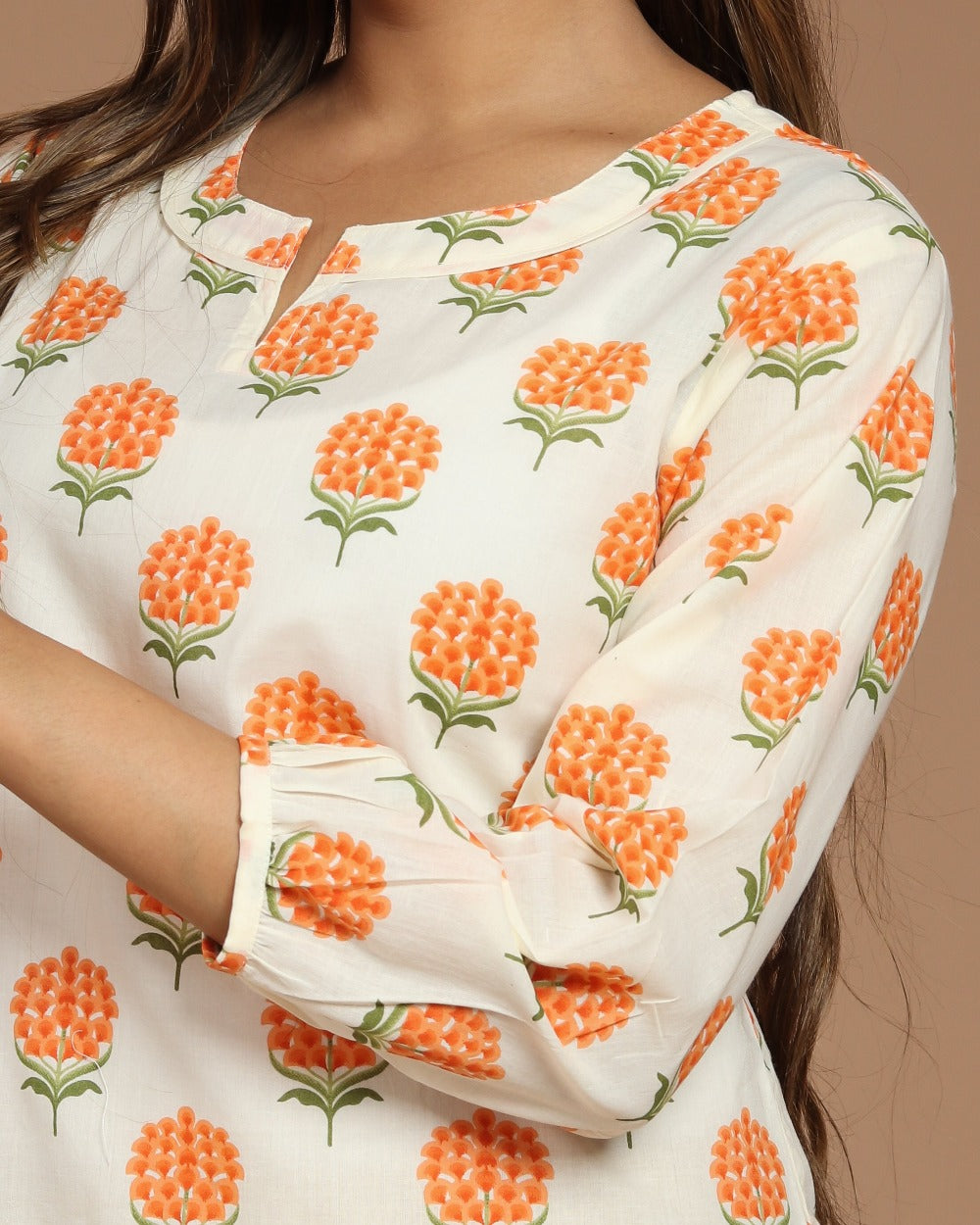 Block Printed Cotton Short Kurti