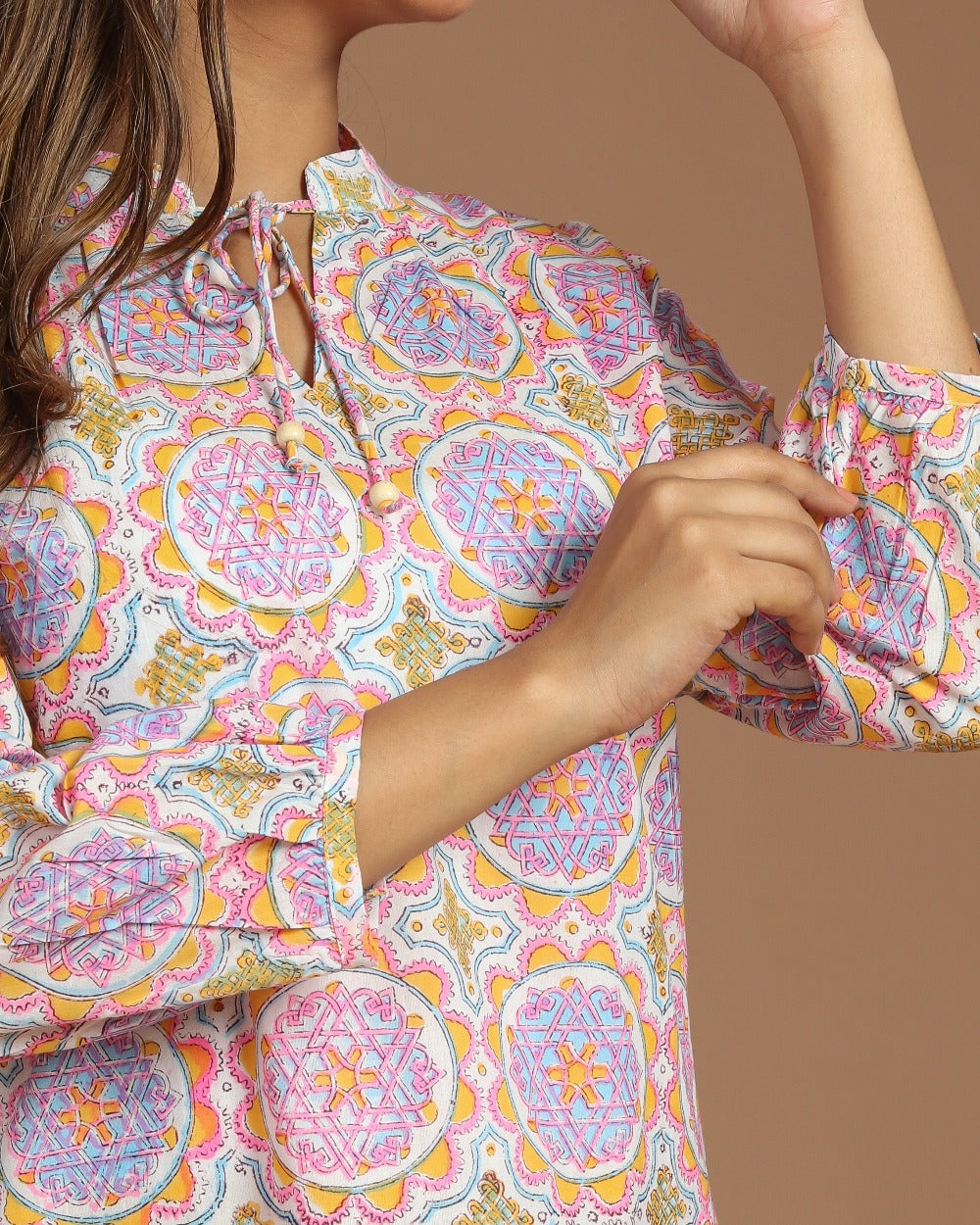 Block Printed Cotton Short Kurti
