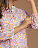 Block Printed Cotton Short Kurti