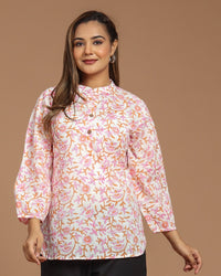 Block Printed Cotton Short Kurti
