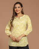 Block Printed Cotton Short Kurti