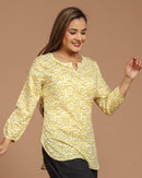 Block Printed Cotton Short Kurti