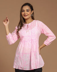 Block Printed Cotton Short Top