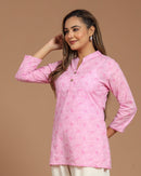 Block Printed Cotton Short Kurti