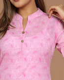 Block Printed Cotton Short Kurti