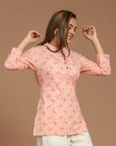 Block Printed Cotton Short Kurti