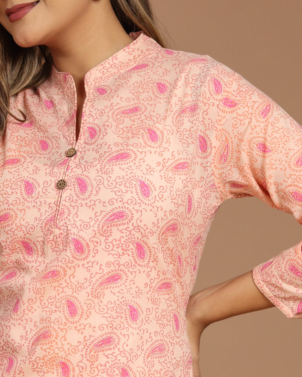 Block Printed Cotton Short Kurti