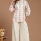 Ivory Cream Wide Leg Cotton Pants