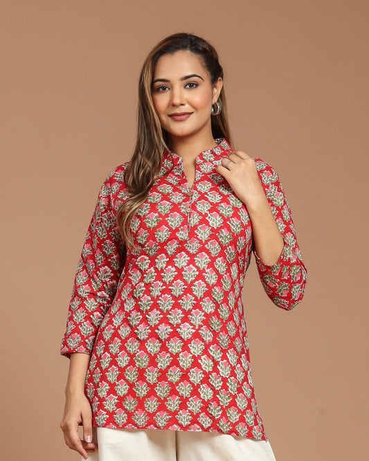 Block Printed Short Kurti
