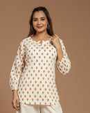 Block Printed Cotton Short Kurti