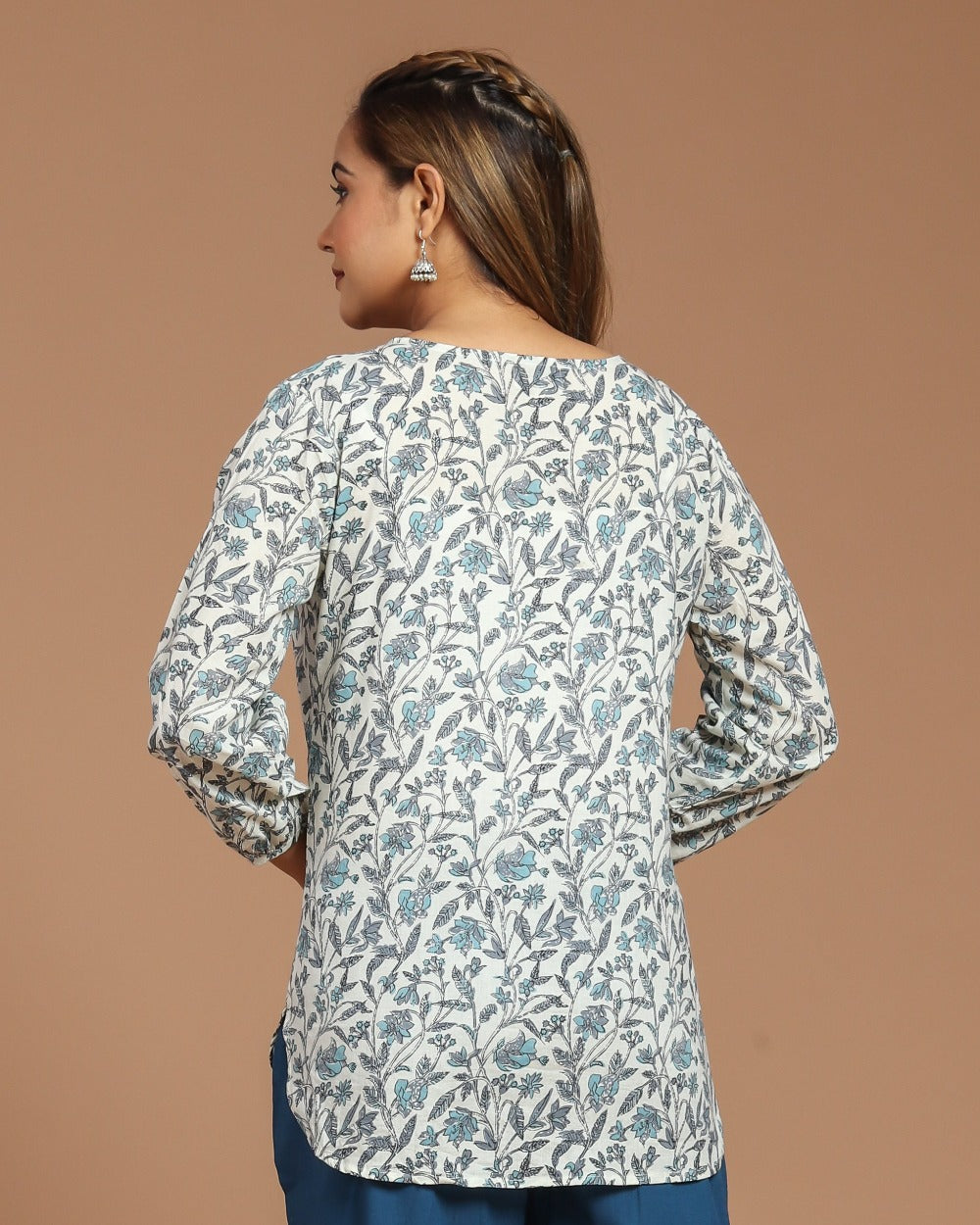 Block Printed Cotton Short Kurti