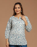 Block Printed Cotton Short Kurti