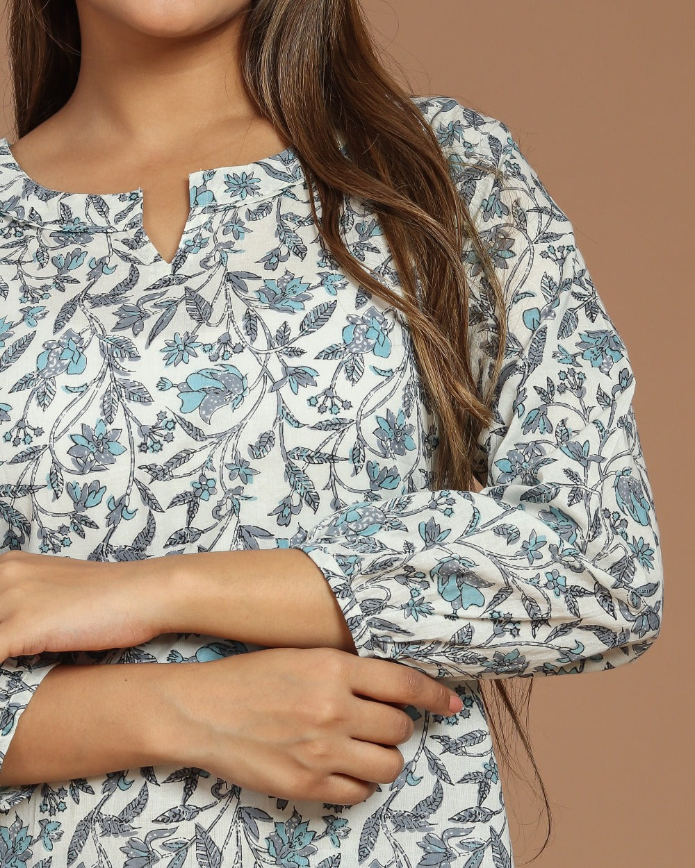 Block Printed Cotton Short Kurti