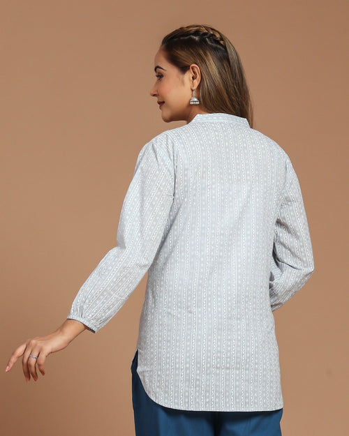 Block Printed Cotton Short Kurti