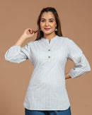Block Printed Cotton Short Kurti