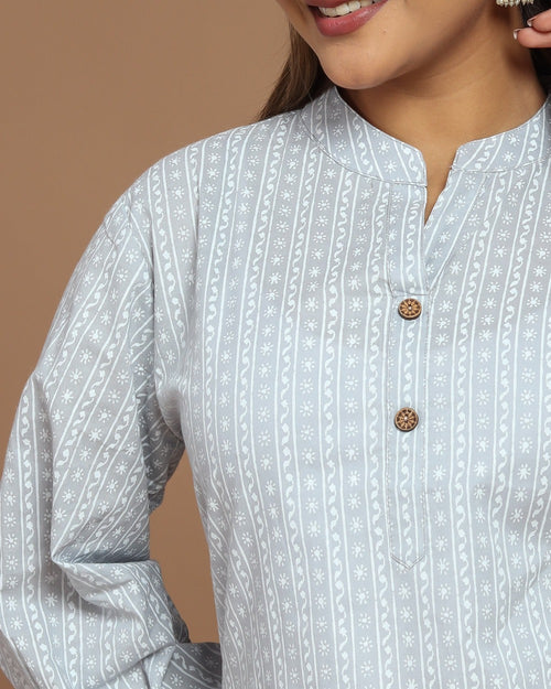 Block Printed Cotton Short Kurti