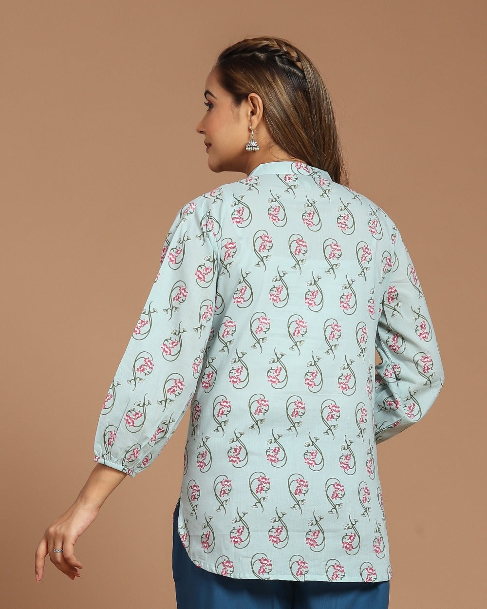 Block Printed Cotton Short Kurti