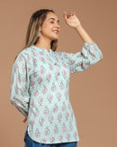 Block Printed Cotton Short Kurti